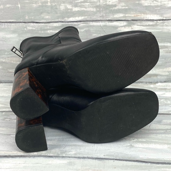 Charles by Charles David Black Chunky Block Heel Boots Trudy Ankle Boot 7.5M - Picture 14 of 16